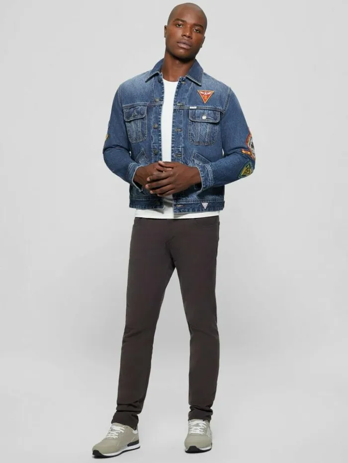 Men GUESS Jeans and Denim Dean Signature Denim Jacket Clubhouse