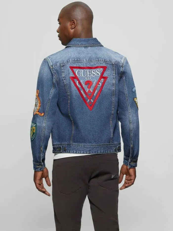 Men GUESS Jeans and Denim Dean Signature Denim Jacket Clubhouse