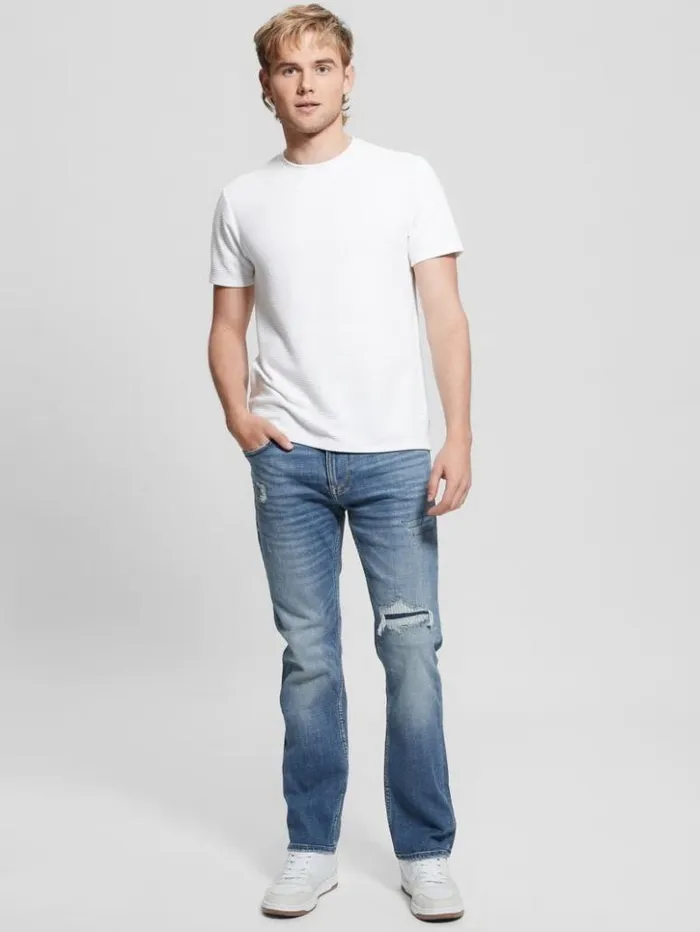 Men GUESS Jeans and Denim Distressed Straight Jeans Nomadic