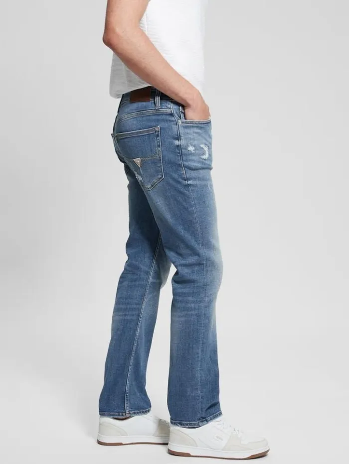 Men GUESS Jeans and Denim Distressed Straight Jeans Nomadic