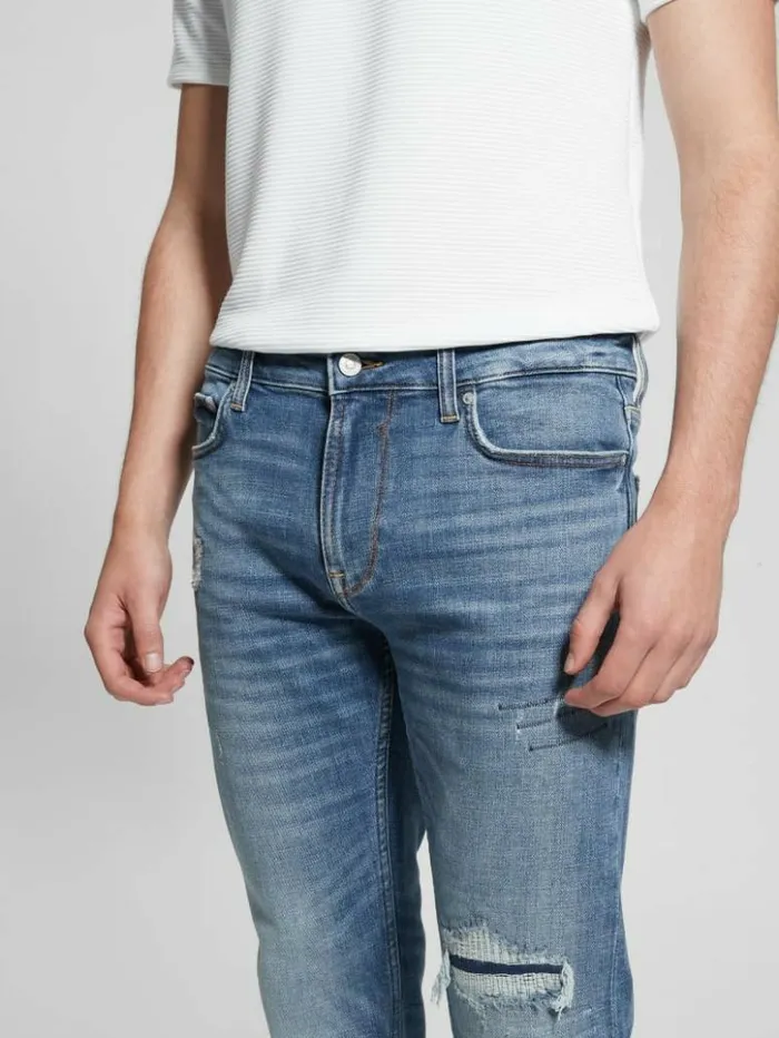 Men GUESS Jeans and Denim Distressed Straight Jeans Nomadic