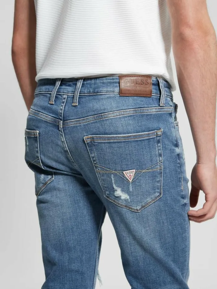 Men GUESS Jeans and Denim Distressed Straight Jeans Nomadic