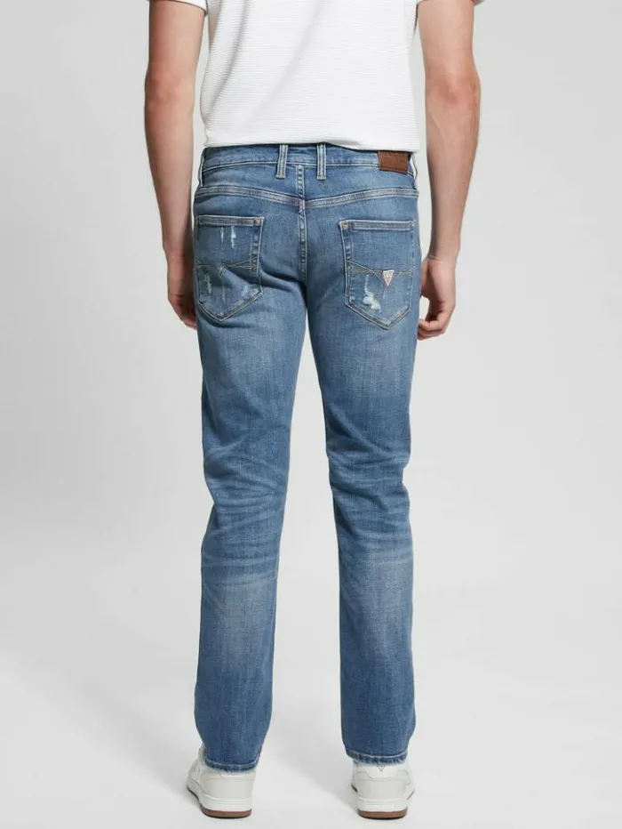 Men GUESS Jeans and Denim Distressed Straight Jeans Nomadic