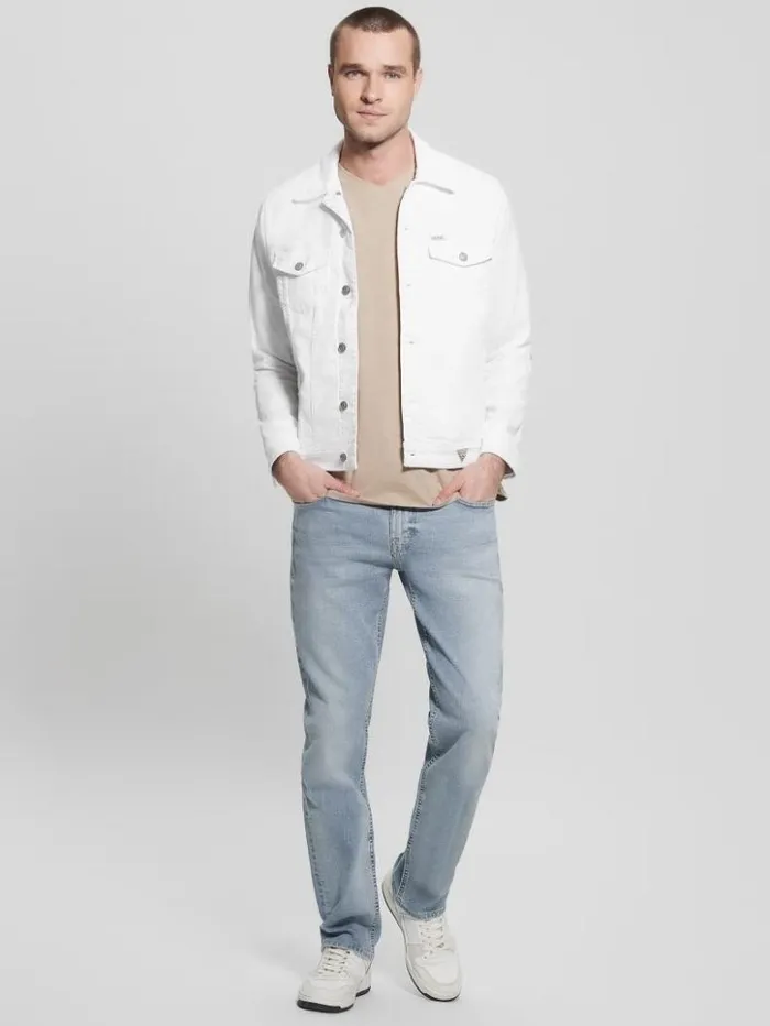 Men GUESS Jeans and Denim Eco Dillon Jacket Optic White