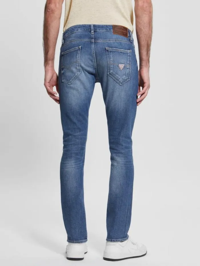 Men GUESS Jeans and Denim Eco Miami Destroyed Skinny Jeans Rower
