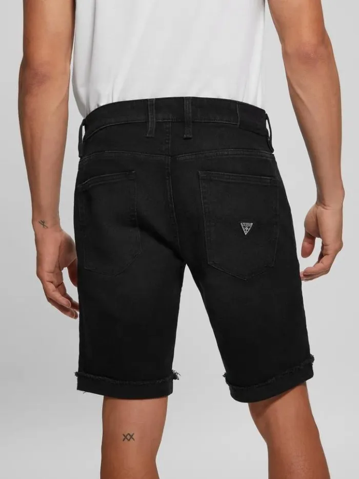 Men GUESS Jeans and Denim Eco Regular Fit Shorts Thermo Black