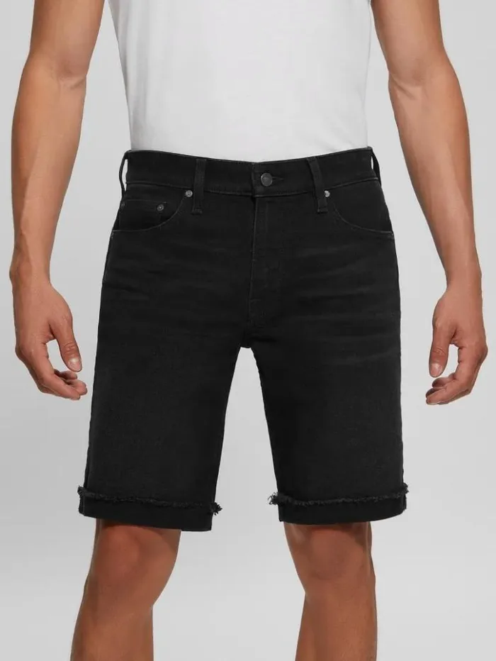 Men GUESS Jeans and Denim Eco Regular Fit Shorts Thermo Black