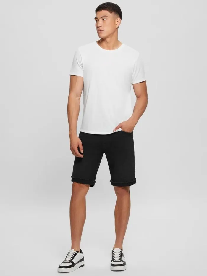 Men GUESS Jeans and Denim Eco Regular Fit Shorts Thermo Black