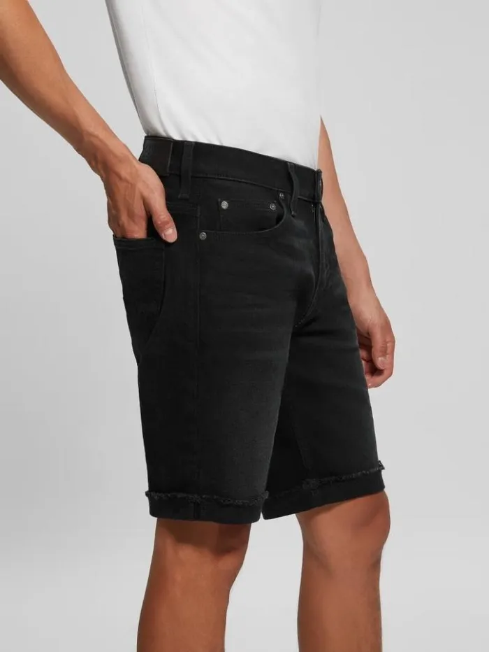 Men GUESS Jeans and Denim Eco Regular Fit Shorts Thermo Black
