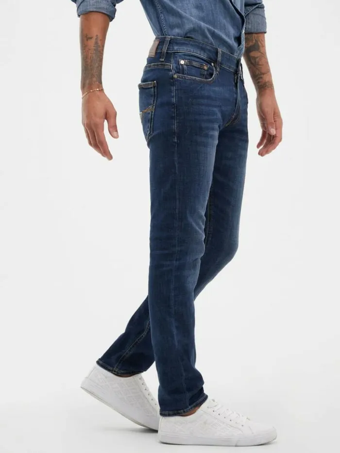 Men GUESS Jeans and Denim Faded Skinny Jeans Olvera Wash