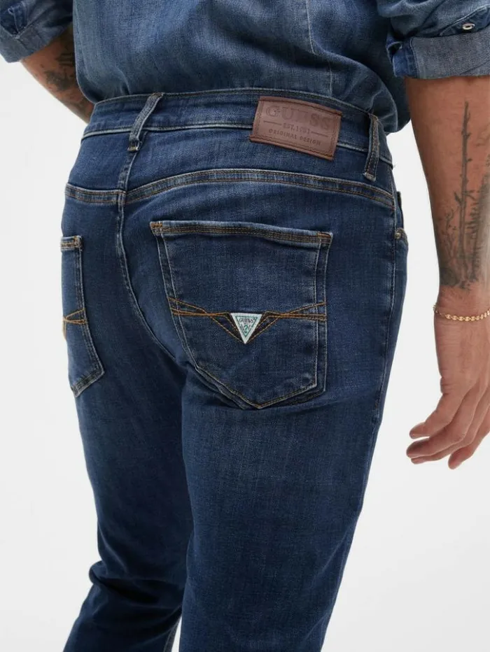 Men GUESS Jeans and Denim Faded Skinny Jeans Olvera Wash