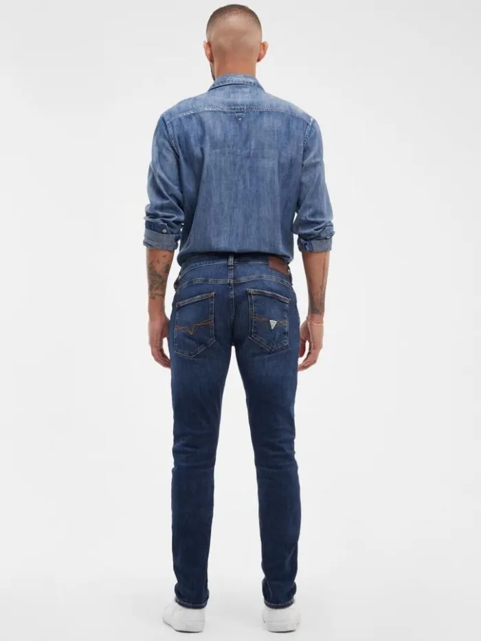 Men GUESS Jeans and Denim Faded Skinny Jeans Olvera Wash