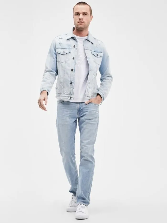 Men GUESS Jeans and Denim Faded Tapered Jeans Jackson Wash
