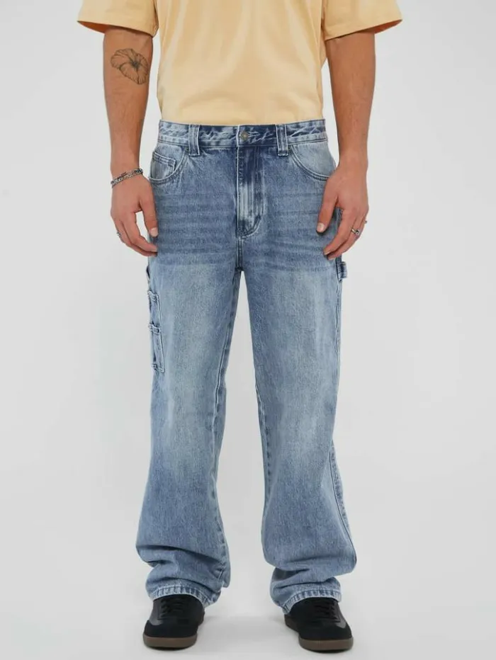 Men GUESS Jeans and Denim GUESS Originals Carpenter Denim Jeans Go Leo Lt Wash Men GUESS Jeans and Denim GUESS Originals Carpenter Denim Jeans Go Leo Lt Wash