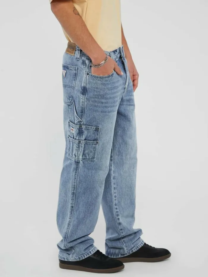 Men GUESS Jeans and Denim GUESS Originals Carpenter Denim Jeans Go Leo Lt Wash Men GUESS Jeans and Denim GUESS Originals Carpenter Denim Jeans Go Leo Lt Wash