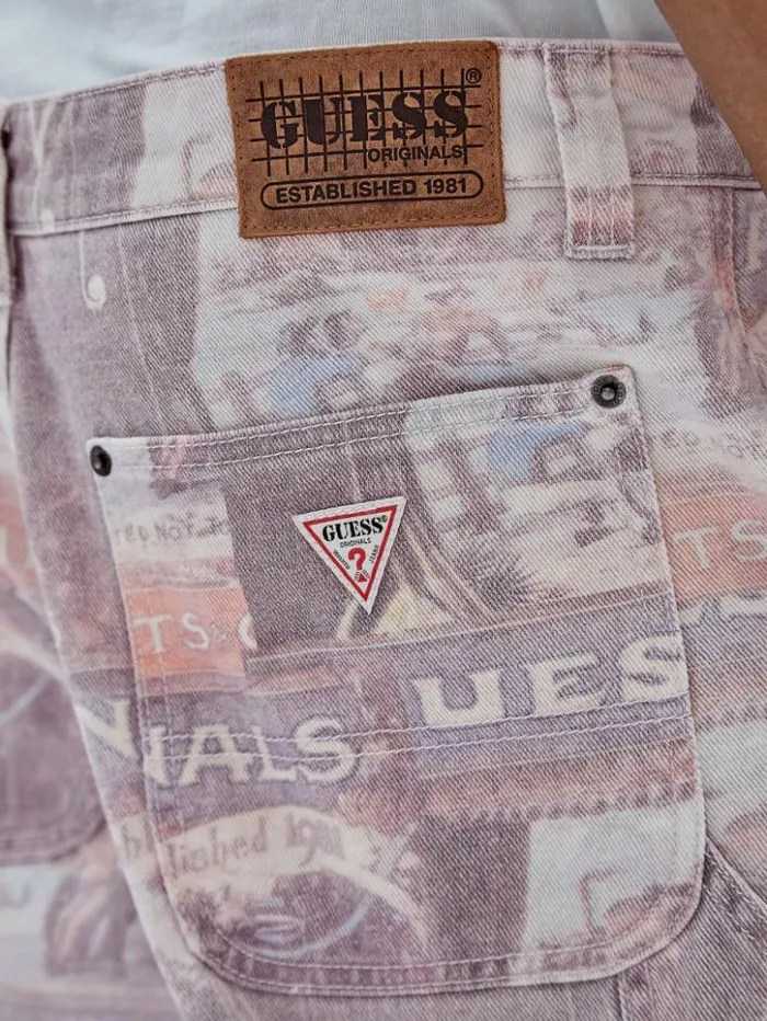 Men GUESS Jeans and Denim GUESS Originals Vintage Carpenter Pants Vintage Ranch Print Men GUESS Jeans and Denim GUESS Originals Vintage Carpenter Pants Vintage Ranch Print