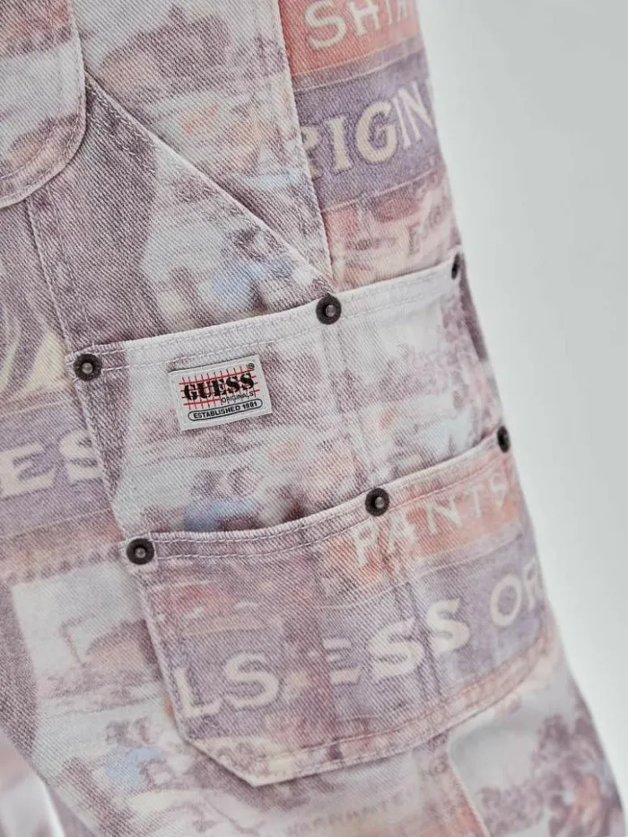 Men GUESS Jeans and Denim GUESS Originals Vintage Carpenter Pants Vintage Ranch Print Men GUESS Jeans and Denim GUESS Originals Vintage Carpenter Pants Vintage Ranch Print