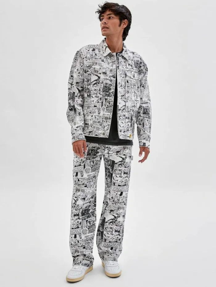 Men GUESS Jeans and Denim GUESS Originals X Batman Storyboard Carpenter Jeans Pure White Multi Men GUESS Jeans and Denim GUESS Originals X Batman Storyboard Carpenter Jeans Pure White Multi