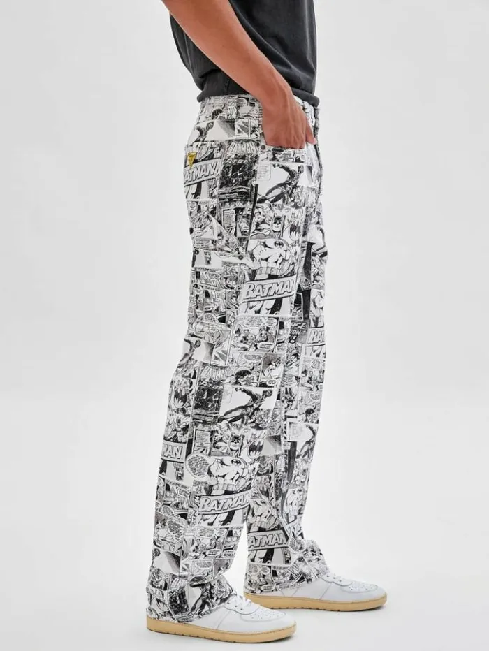 Men GUESS Jeans and Denim GUESS Originals X Batman Storyboard Carpenter Jeans Pure White Multi Men GUESS Jeans and Denim GUESS Originals X Batman Storyboard Carpenter Jeans Pure White Multi