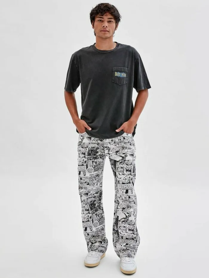 Men GUESS Jeans and Denim GUESS Originals X Batman Storyboard Carpenter Jeans Pure White Multi Men GUESS Jeans and Denim GUESS Originals X Batman Storyboard Carpenter Jeans Pure White Multi
