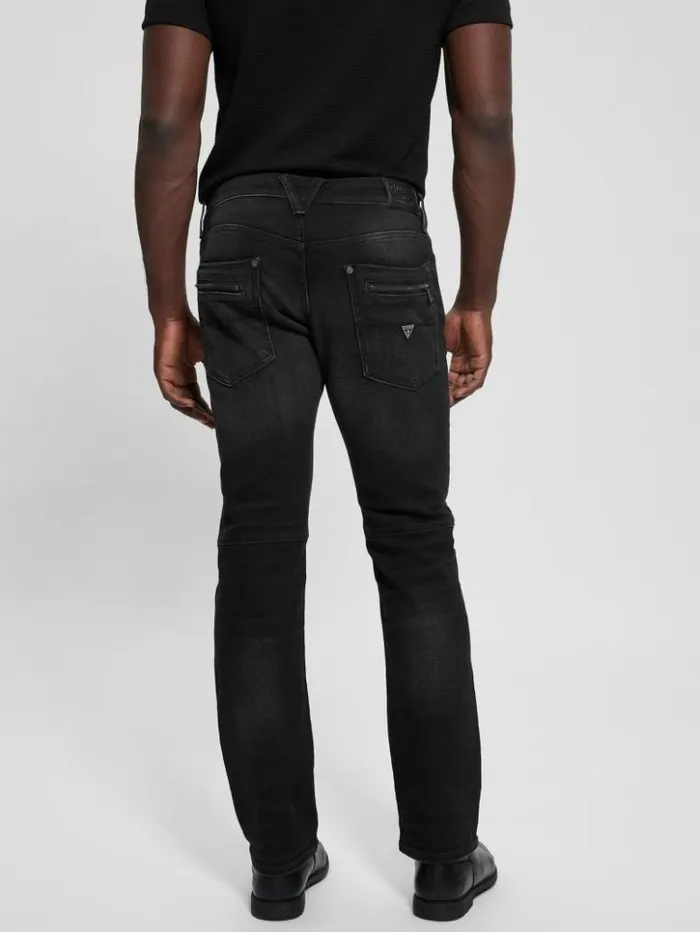 Men GUESS Jeans and Denim Regular Straight Jeans Glory Black