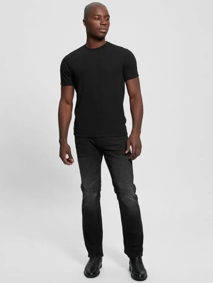 Men GUESS Jeans and Denim Regular Straight Jeans Glory Black