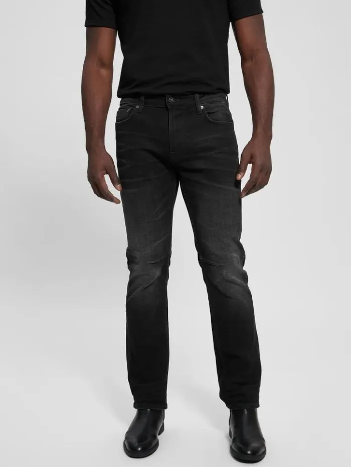 Men GUESS Jeans and Denim Regular Straight Jeans Glory Black
