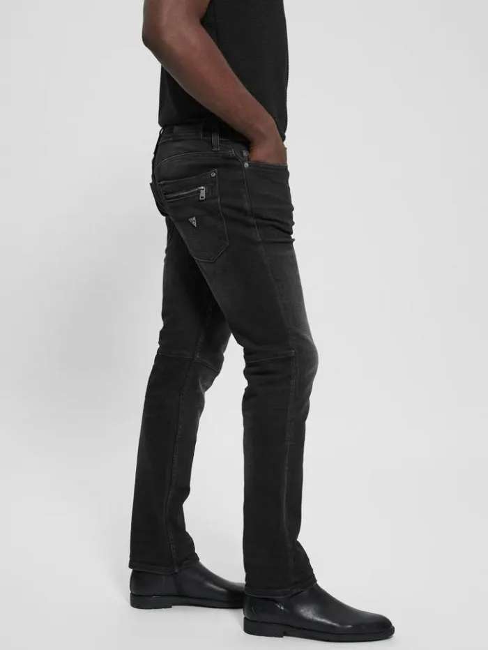 Men GUESS Jeans and Denim Regular Straight Jeans Glory Black