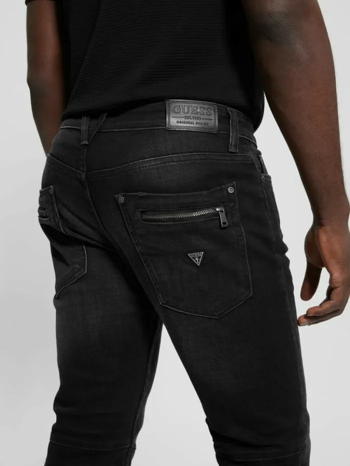 Men GUESS Jeans and Denim Regular Straight Jeans Glory Black