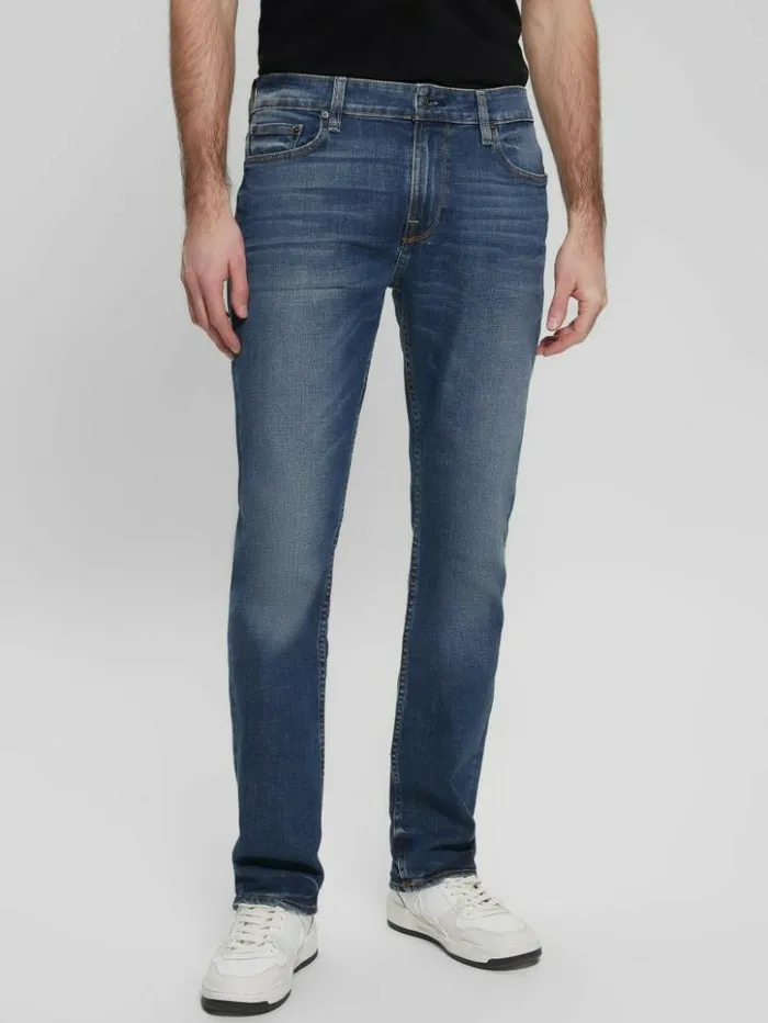 Men GUESS Jeans and Denim Straight Jeans Stratus Blue Wash