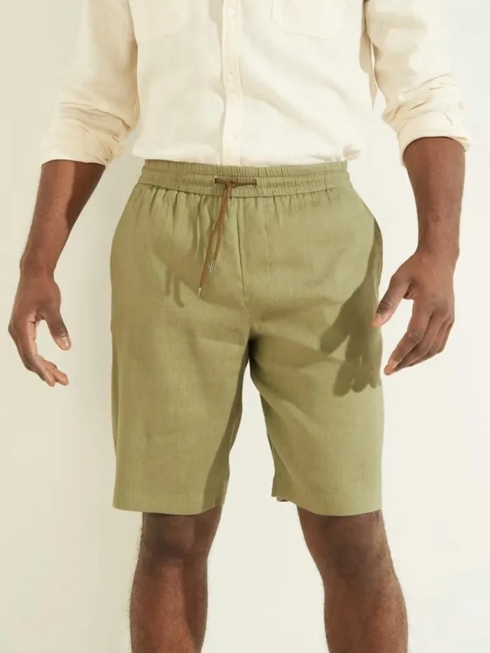 Men GUESS Pants and Shorts Bermuda Short Mossy Green
