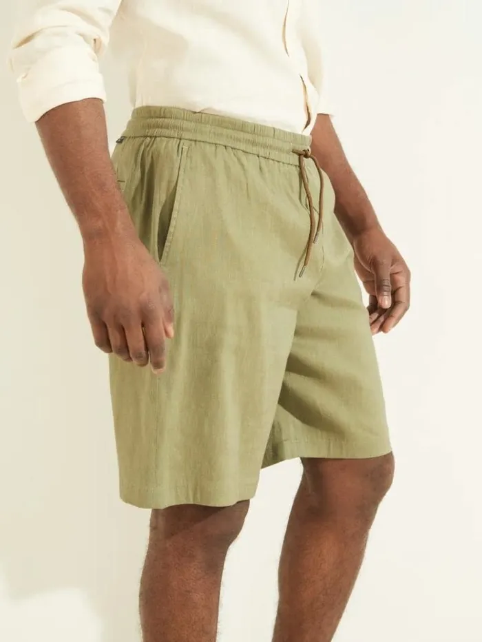 Men GUESS Pants and Shorts Bermuda Short Mossy Green