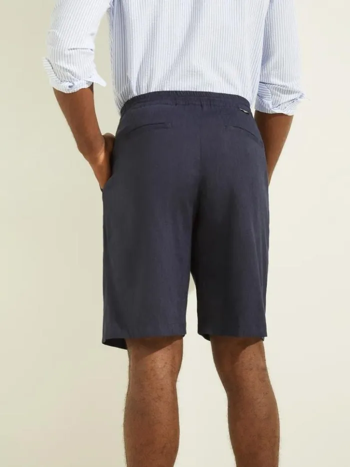 Men GUESS Pants and Shorts Bermuda Short Silk Blue