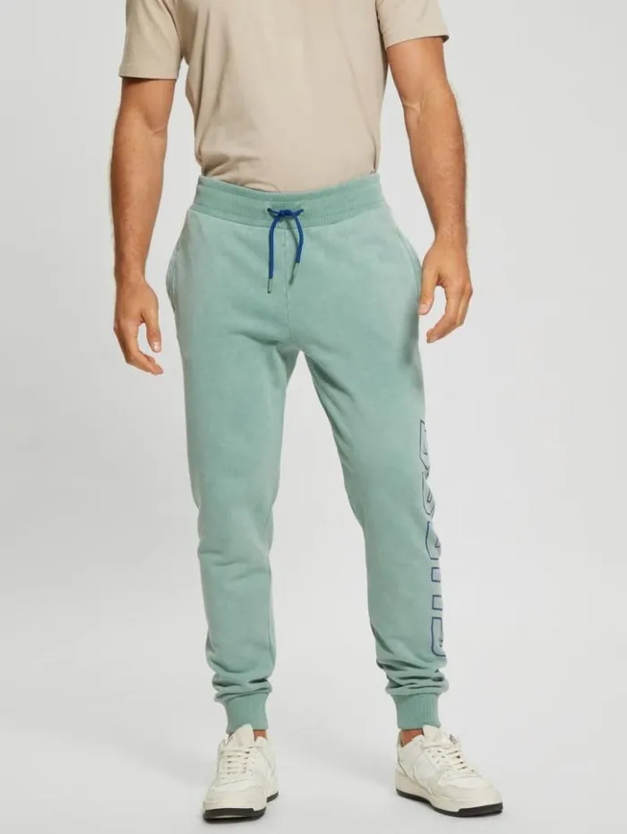 Men GUESS Pants and Shorts Dargen Signature Pants Slick Blue