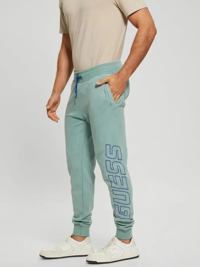 Men GUESS Pants and Shorts Dargen Signature Pants Slick Blue