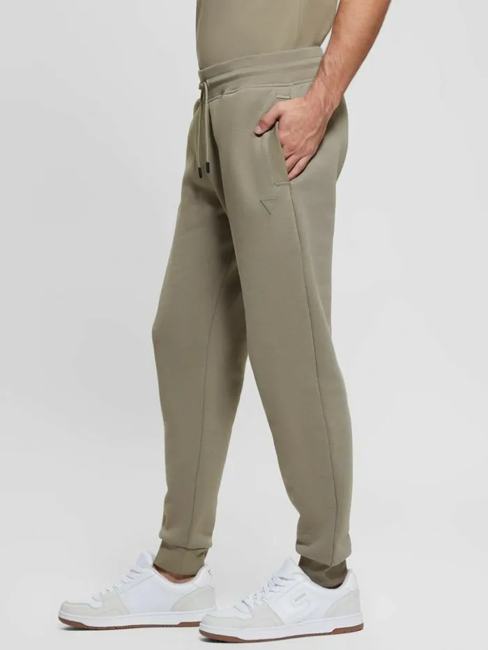 Men GUESS Pants and Shorts Eco Aldwin Logo Pants Mossy Green