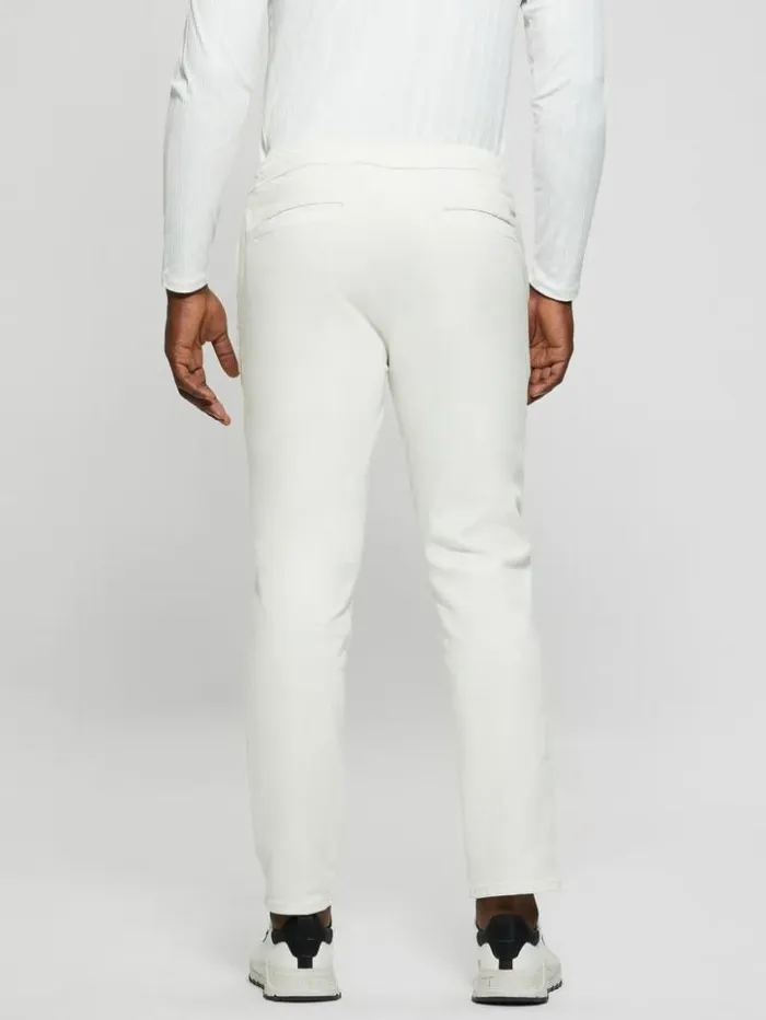 Men GUESS Pants and Shorts Eco Drawstring Denim Trousers Rinsed Natural