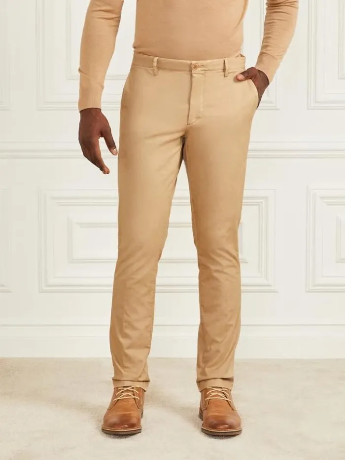 Men GUESS Pants and Shorts Eco Hugh Easy Chino Pant Toasted Taupe