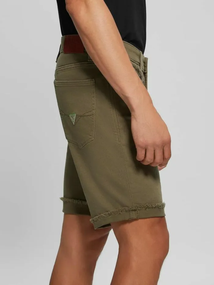 Men GUESS Pants and Shorts Eco Regular Fit Hemp Shorts Desert Green Multi