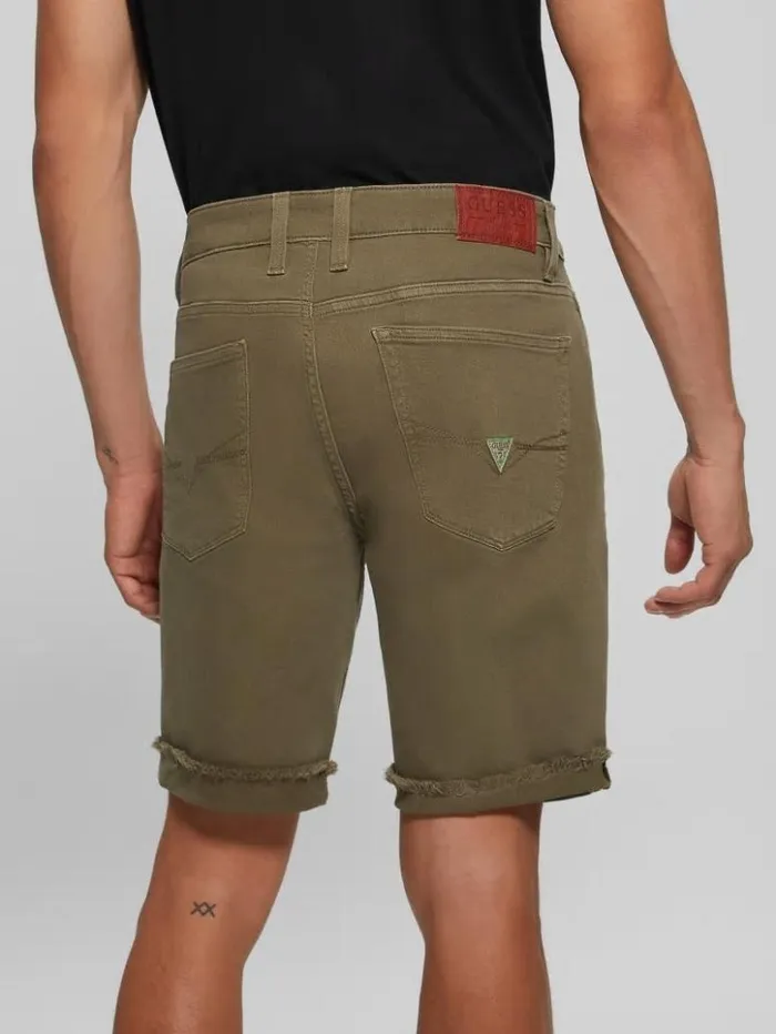 Men GUESS Pants and Shorts Eco Regular Fit Hemp Shorts Desert Green Multi