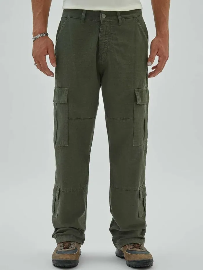 Men GUESS Pants and Shorts GUESS Originals Ripstop Cargo Green Duffel Multi