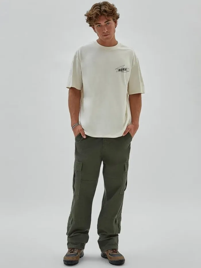 Men GUESS Pants and Shorts GUESS Originals Ripstop Cargo Green Duffel Multi