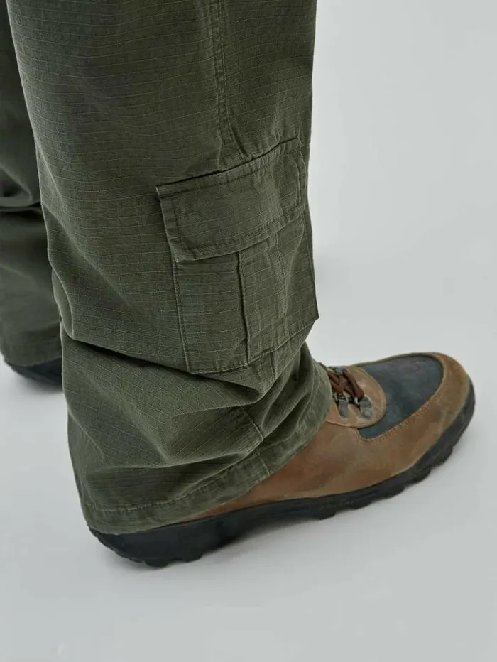 Men GUESS Pants and Shorts GUESS Originals Ripstop Cargo Green Duffel Multi