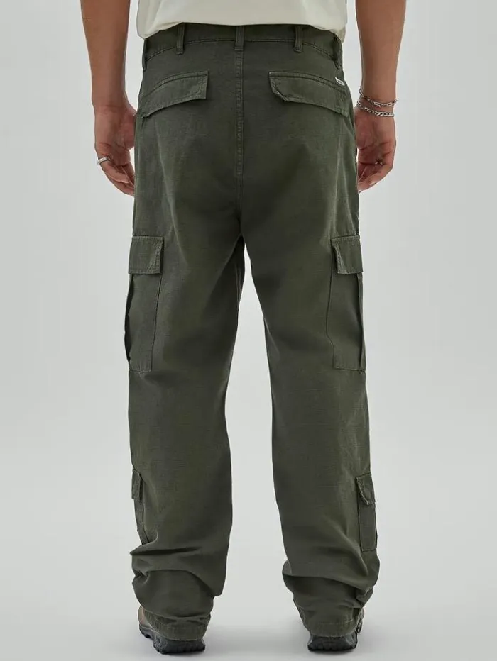 Men GUESS Pants and Shorts GUESS Originals Ripstop Cargo Green Duffel Multi