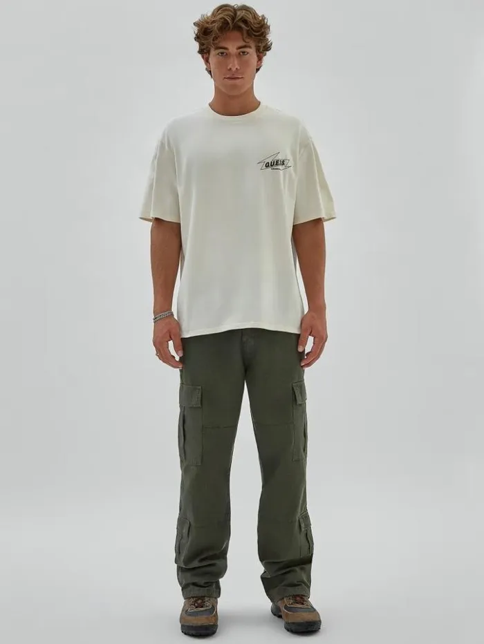 Men GUESS Pants and Shorts GUESS Originals Ripstop Cargo Green Duffel Multi