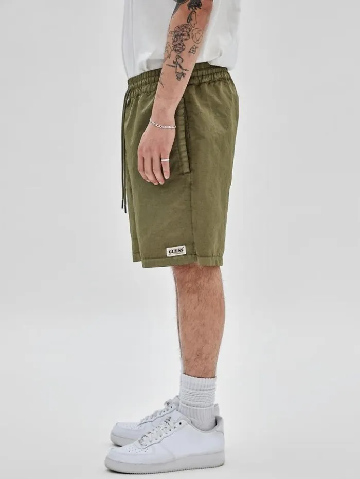 Men GUESS Pants and Shorts GUESS Originals Washed Nylon Shorts Go Washed Green Nylon Men GUESS Pants and Shorts GUESS Originals Washed Nylon Shorts Go Washed Green Nylon