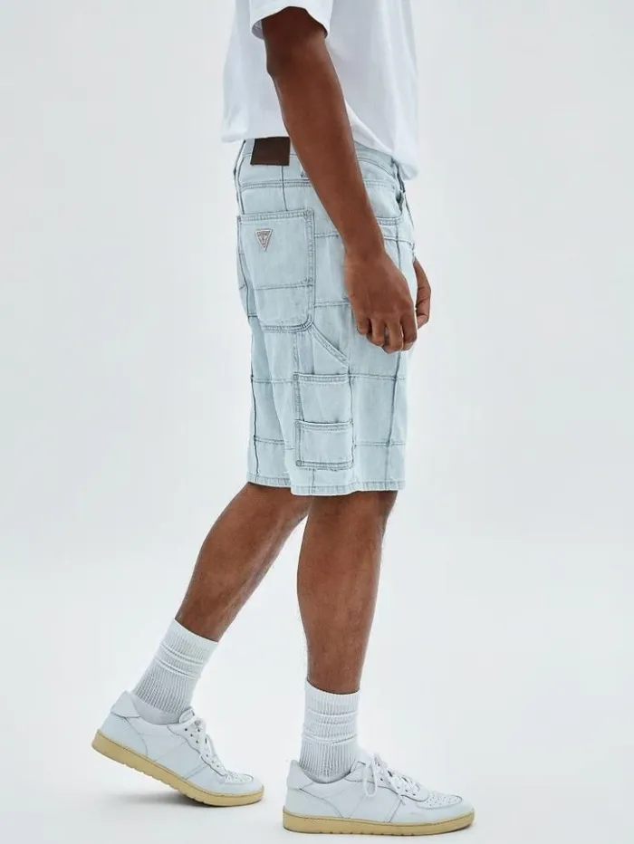 Men GUESS Pants and Shorts GUESS Originals Windowpane Carpenter Shorts Go Venice Lt Wash Men GUESS Pants and Shorts GUESS Originals Windowpane Carpenter Shorts Go Venice Lt Wash