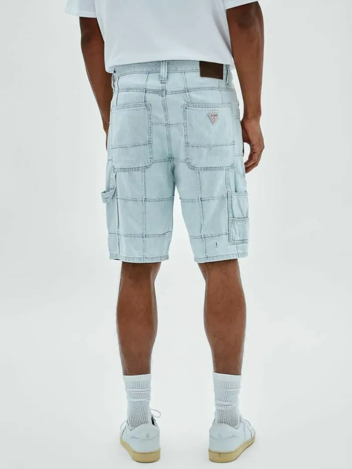 Men GUESS Pants and Shorts GUESS Originals Windowpane Carpenter Shorts Go Venice Lt Wash Men GUESS Pants and Shorts GUESS Originals Windowpane Carpenter Shorts Go Venice Lt Wash