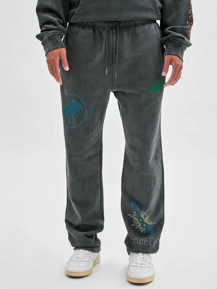 Men GUESS Pants and Shorts GUESS Originals X Batman Graphic Joggers Jet Black Multi