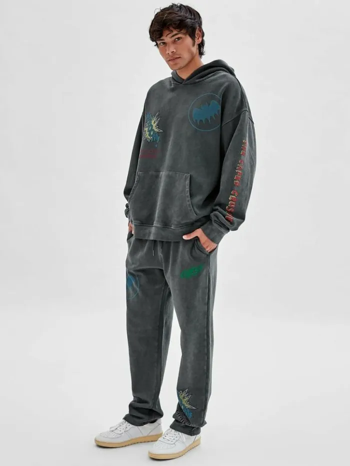 Men GUESS Pants and Shorts GUESS Originals X Batman Graphic Joggers Jet Black Multi Men GUESS Pants and Shorts GUESS Originals X Batman Graphic Joggers Jet Black Multi